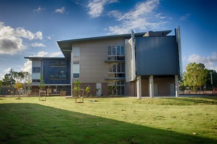 The school's services are hidden with one of the first ever applications of BlueScope's COLORBOND® Metallic steel colour range.